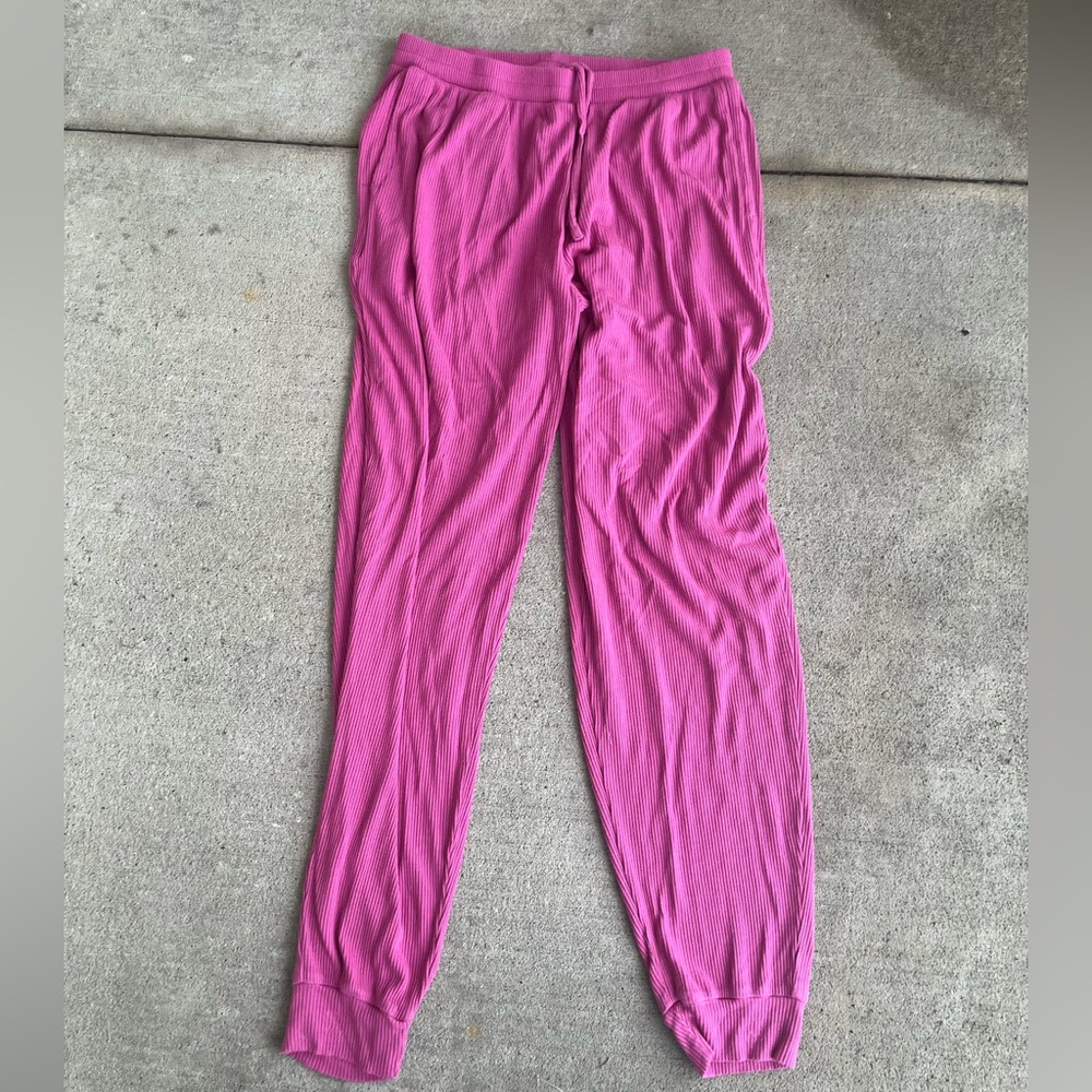 ALO Yoga Pink Ribbed Track Pants